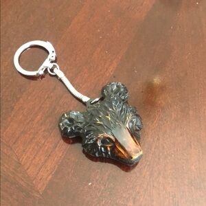 Vintage Pat P . Bear Head Keychain